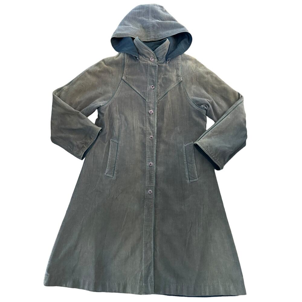 Vintage The Membership Reversable Corduroy brown/ black hooded Coat size large - Picture 9 of 16